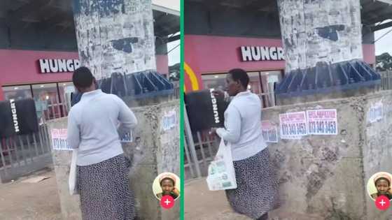 Mysterious figure that fills walls with flyers finally revealed, Mzansi compares her to tokoloshe