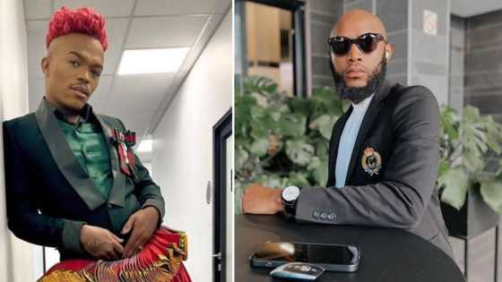 Mohale Motaung seemingly roasts Somizi Mhlongo by posting a pic of their wedding, SA stans his sense of humour: "I love this self drag"