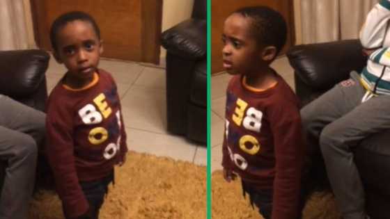 Kid reluctantly wishes gogo happy birthday in TikTok video refuses to say "I love you", Mzansi cracks jokes