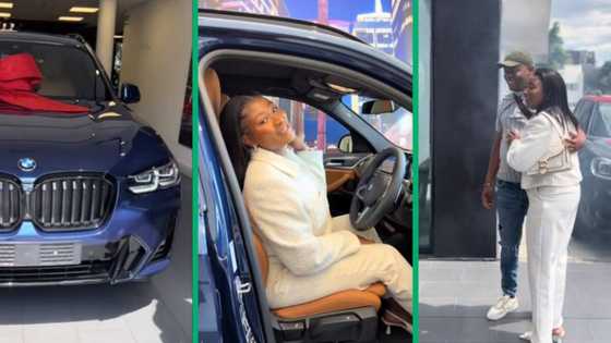 Husband surprises wife with a brand new BMW SUV in viral TikTok video, SA wants to know her prayer