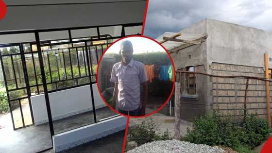 Man impresses many after building posh 3-bedroomed bungalow with unique hidden roof