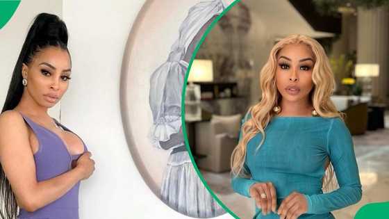 Khanyi Mbau seemingly unveils new face following facelift procedure, Mzansi's reactions mixed