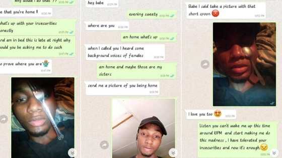 Man goes through the most to prove to bae he is home, takes pics with fork then spoon on face
