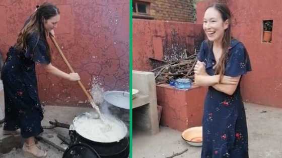 Woman in TikTok video struggles with traditional makoti duties, Mzansi ladies envious as in-laws help her