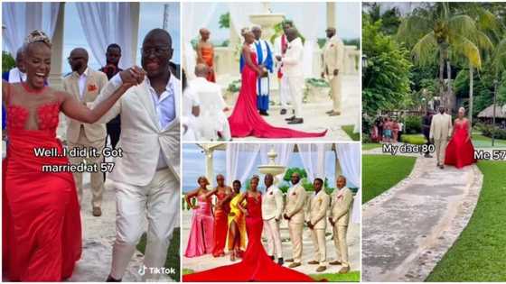 Video of stunning 57-year-old getting married in red dress warms many hearts