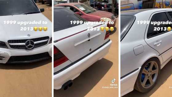 Talented man upgrades 1999 Benz to 2013, changes bumper, repaints car's body: "W202 is better looking"