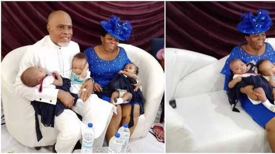 Great testimony: Couple welcomes triplets, 2 girls, 1 boy after 25 years of waiting, cute photos emerge