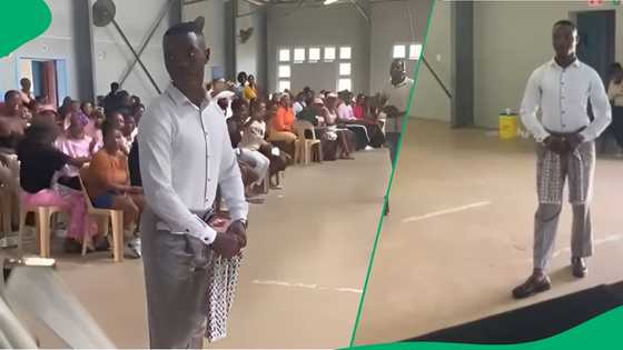Man leaves ladies screaming with his poses in modelling competition in TikTok video