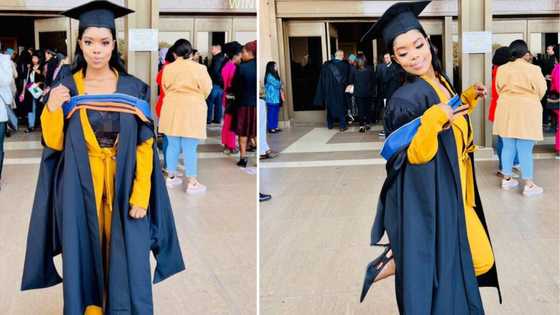 Beautiful honours graduate smiles from ear to ear after obtaining Unisa degree