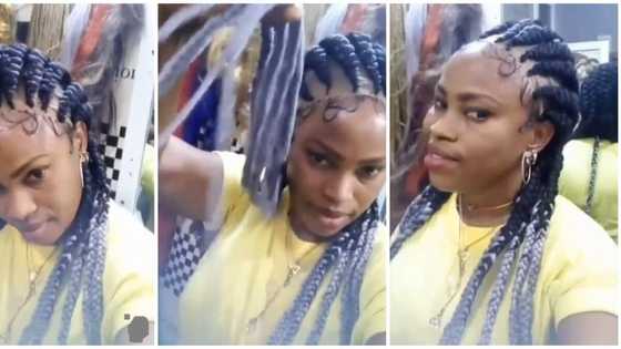 Video of lady showing off her interesting braided wig leaves internet peeps amused