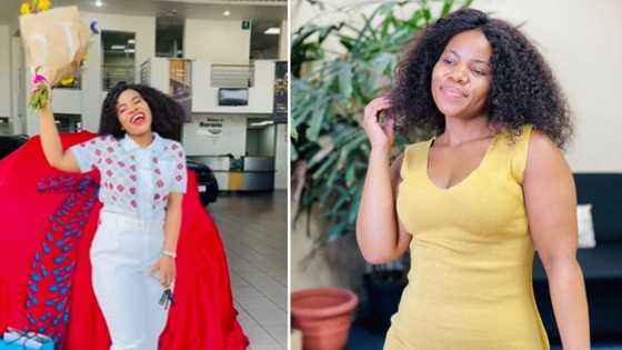 SA stunner celebrates purchase of brand new wheels, Mzansi peeps shower her with love: “My baby is here"