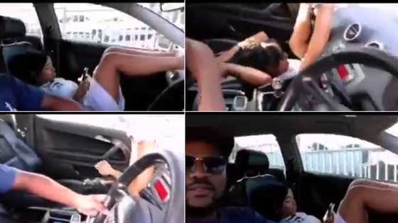 Hilarious clip shows man hitting car brakes, gets bae into a sticky situation