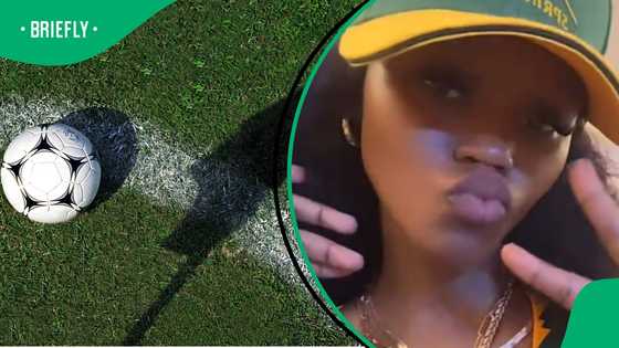 Female athlete shows off incredible football skills in dress and heels