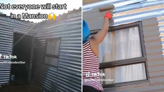 Woman renovates mkhukhu with paint, celebrates having her own space in viral TikTok video