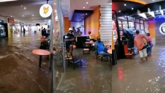 Heavy flooding in Germiston can't stop peeps from ordering fast food: "Talk about die hards"