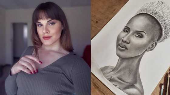 Local artist's breathtaking portrait of Miss SA captivates Mzansi