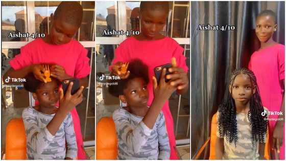 Talented girl weaves kid's hair and shows off amazing hairdressing skills in video, people rate her