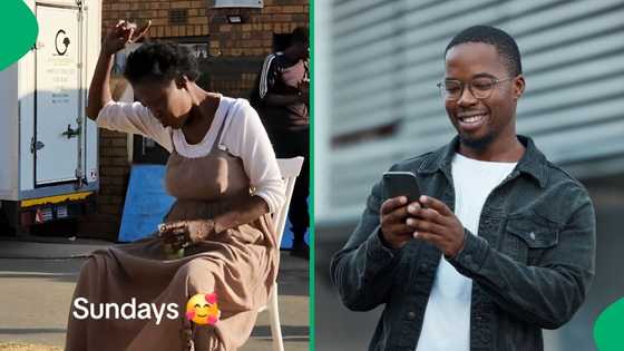 Video captures elderly woman vibing to old school music on Sunday, Mzansi loves it: "Yes wena gal"