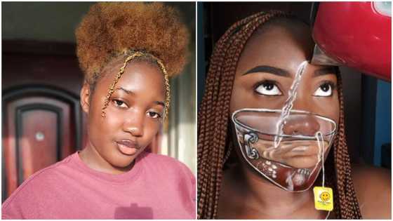 Lady applies makeup & changes her face into a cup, people are awed