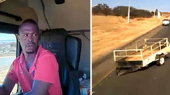 South Africans praise truck driver's quick reactions to avoid massive trailer that came off back of bakkie