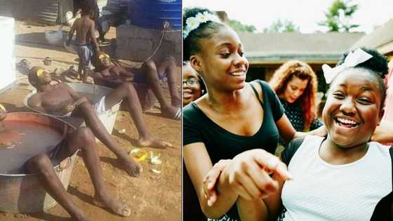 Mzansi has jokes about construction staff's DIY spa day after day of hard work: "Bacuzzi"
