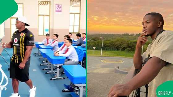 "We're well represented": Kaizer Chiefs fan in China trolls Orlando Pirates during class, SA amused