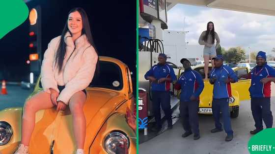 "Just good vibes": Young woman and petrol attendants get into amapiano groove, SA impressed