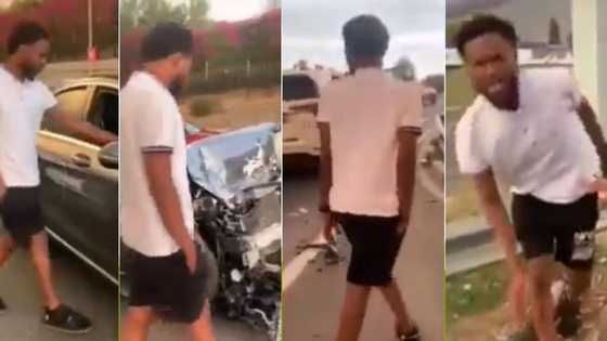 "Cheeseboy": Mzansi unimpressed by intoxicated young guy who crashed a Benz