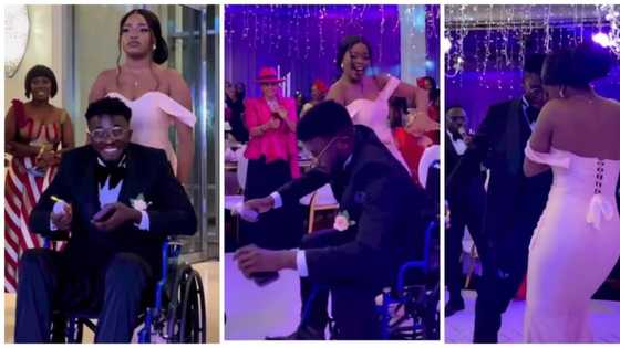 Man in a wheelchair stands up to show off smooth dance moves at a friend's wedding, peeps react: "I was so confused"