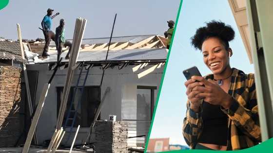Video captures builders having nice time on top of roof, SA entertained: "We are a special khantri"