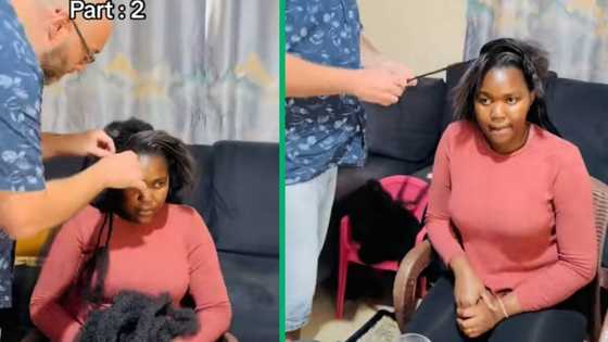 Woman shows mlungu husband's impressive braiding skills in TikTok video