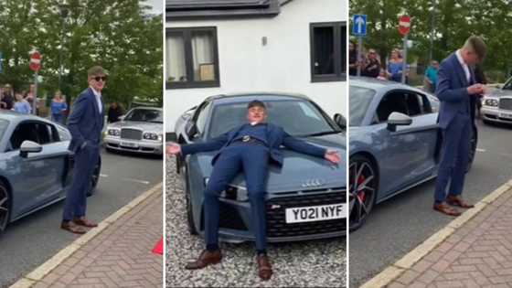 Young man goes viral after going to prom solo looking dapper and arriving in lux whip, people love his energy