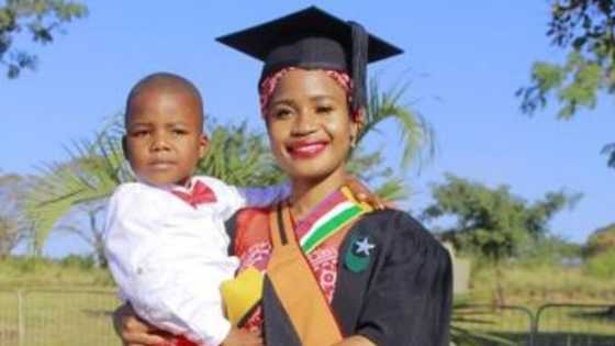 Hardworking mom graduates twice, proudly remakes 1st graduation snap with kids