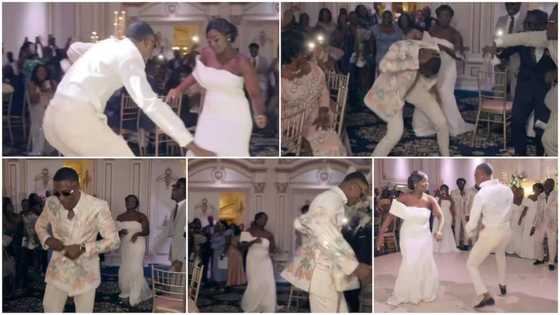 Man pulls off clothes during wedding ceremony, shows he means business as he dances with beautiful lady