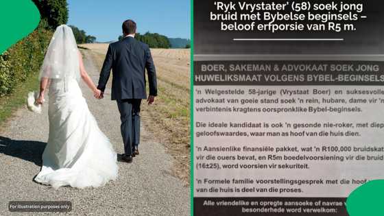 “5 mil is niks”: Free State Farmer offers R5m and R100k lobola to find a young biblical bride