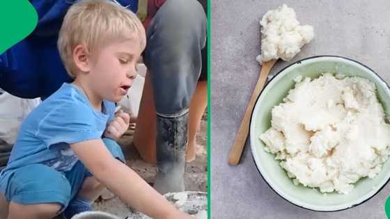 White boy devours pap with construction workers in adorable video: "He's going to be streetwise"