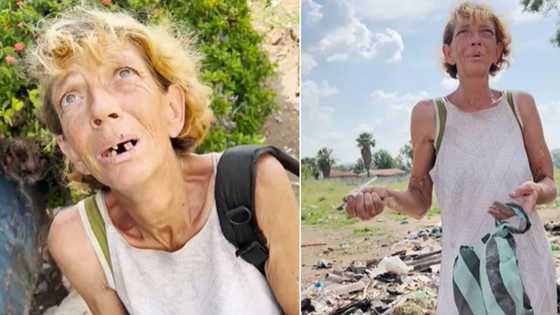 BI Phakathi helps poor woman rummaging through rubbish for scraps just to get by