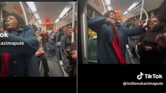 South African gogo in Paris belts out IsiZulu gospel hymns in public trains, TikTok of live reactions during travel adventure goes viral