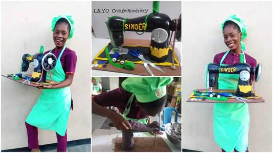 Lady bakes cake that looks like real sewing machine, amazing photos causes a huge stir