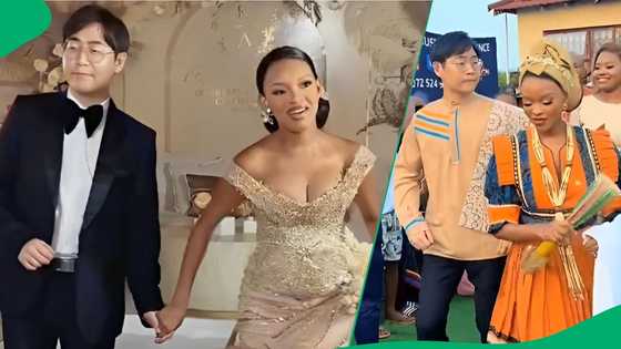 SA woman and Korean man marry in TikTok video, Mzansi appreciates beautiful wedding