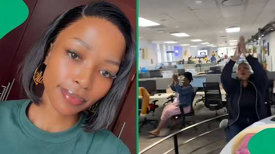 South African woman's workmates celebrate her buying a car in viral video