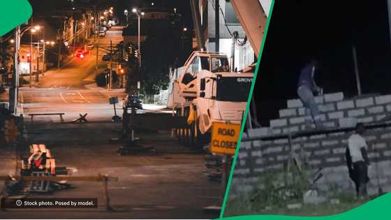 Construction workers building at night crack up South Africa in TikTok Video