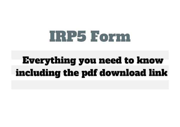 irp5 form: everything you need to know including the pdf download link ...