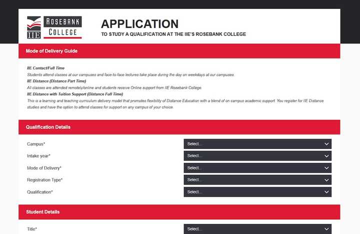 Rose Program Application Sample Rosebank College application, courses, fees, vacancies, contact details ...