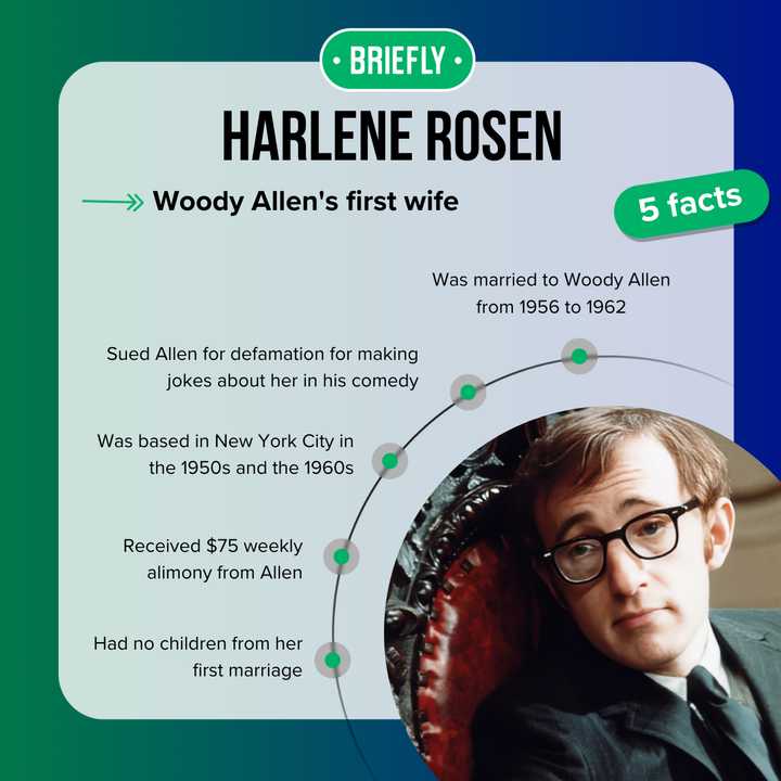 Who is Harlene Rosen? Get to know Woody Allen's first wife - Briefly.co.za