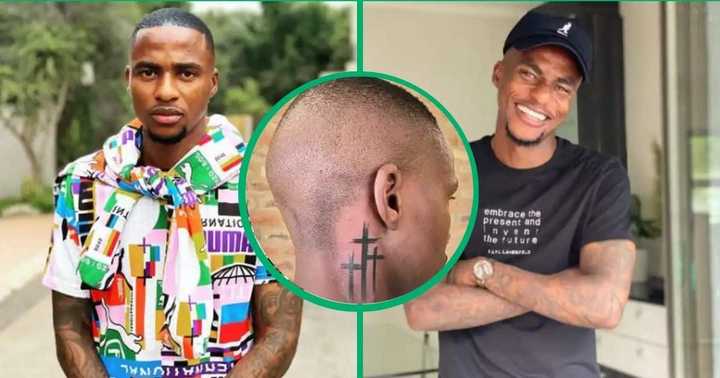 Orlando Pirates Player Thembinkosi Lorch Gets 2 New Tattoos, 1 Behind ...