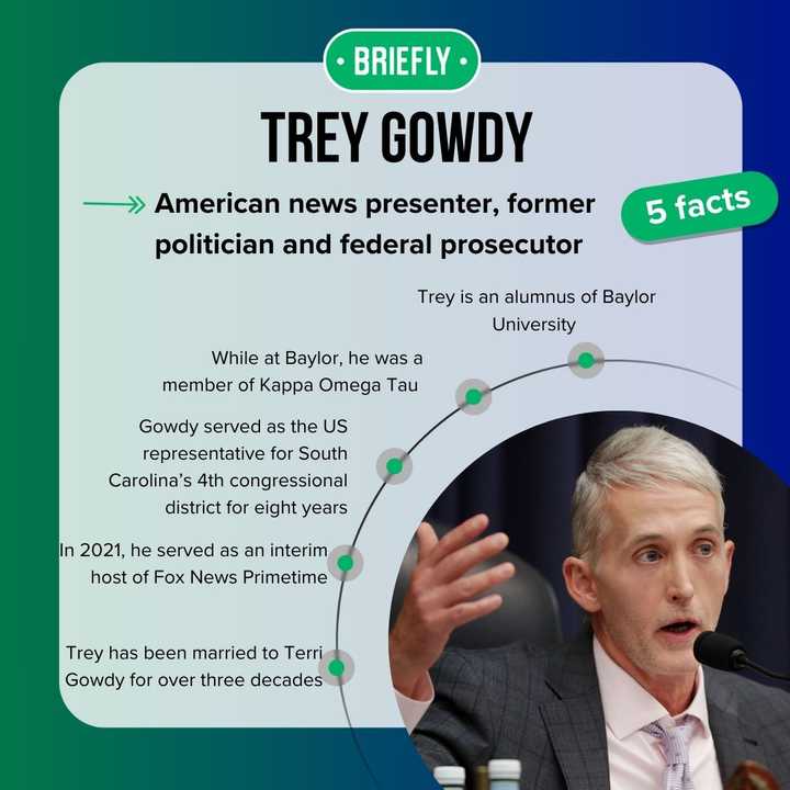 What to know about Trey Gowdy’s car accident and his health - Briefly.co.za